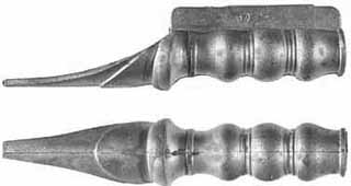 Ramrod pipe, steel, entry pipe with skirt, bulbous, for 3/8" ramrod